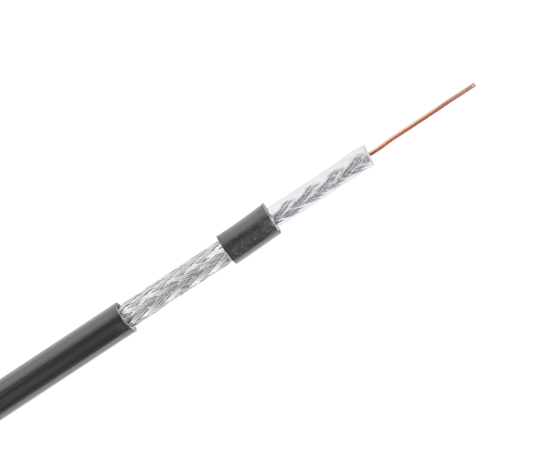 Štandardný koaxiálny kábel série RG6 75 Ohm – jedna páska a opletenie